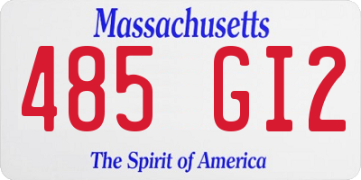 MA license plate 485GI2