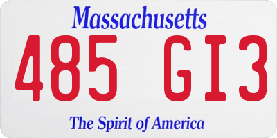 MA license plate 485GI3