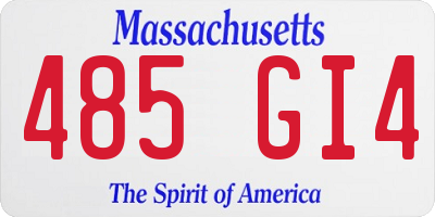 MA license plate 485GI4