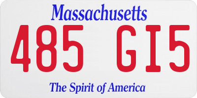 MA license plate 485GI5