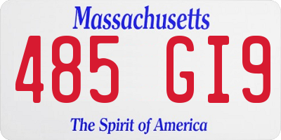 MA license plate 485GI9