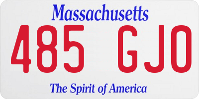 MA license plate 485GJ0