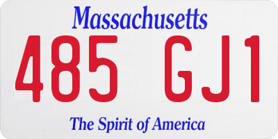 MA license plate 485GJ1