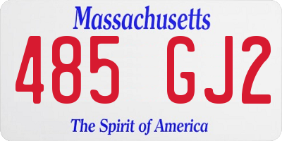 MA license plate 485GJ2