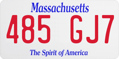 MA license plate 485GJ7