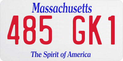 MA license plate 485GK1