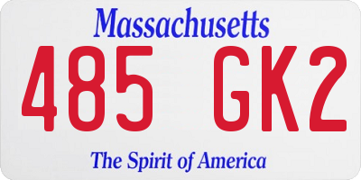 MA license plate 485GK2