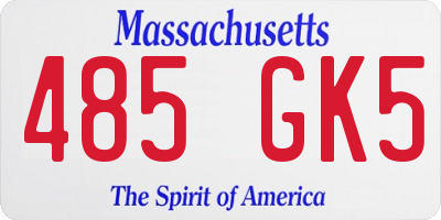 MA license plate 485GK5