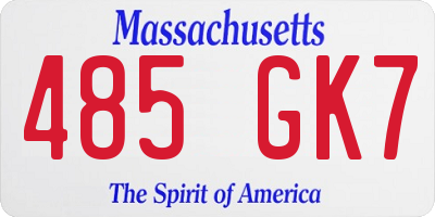 MA license plate 485GK7