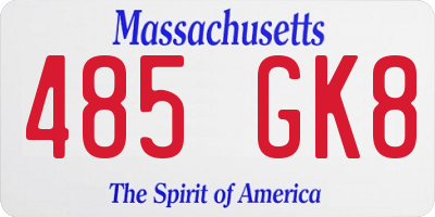 MA license plate 485GK8