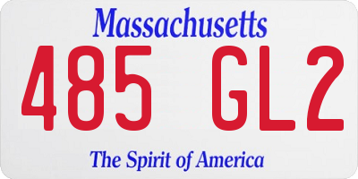 MA license plate 485GL2