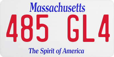 MA license plate 485GL4