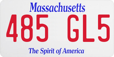 MA license plate 485GL5