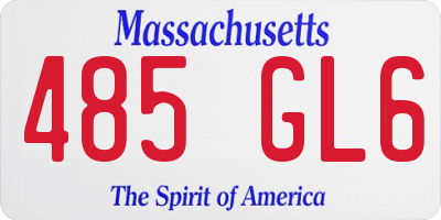 MA license plate 485GL6