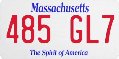 MA license plate 485GL7