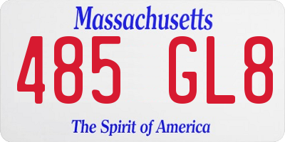MA license plate 485GL8