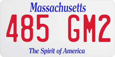 MA license plate 485GM2