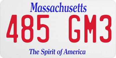 MA license plate 485GM3