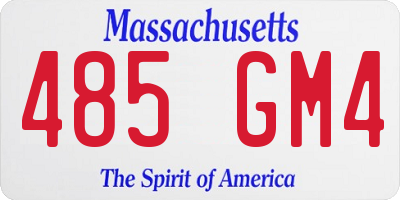 MA license plate 485GM4