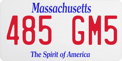 MA license plate 485GM5