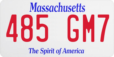 MA license plate 485GM7