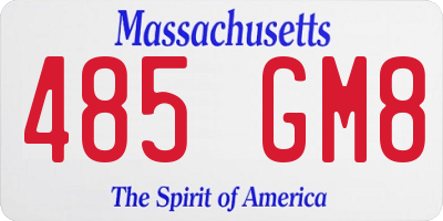 MA license plate 485GM8