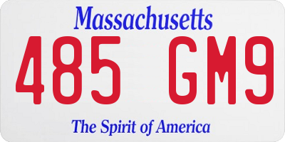 MA license plate 485GM9