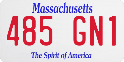 MA license plate 485GN1