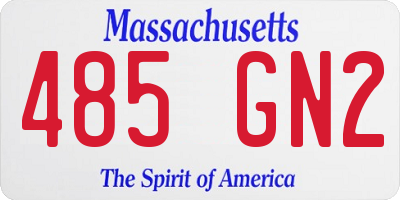 MA license plate 485GN2