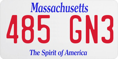 MA license plate 485GN3