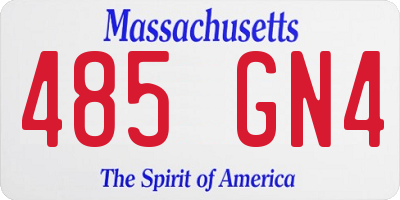 MA license plate 485GN4