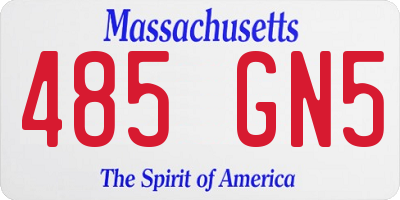 MA license plate 485GN5