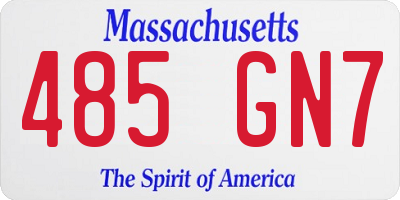 MA license plate 485GN7