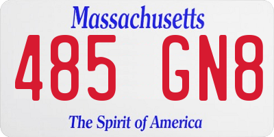 MA license plate 485GN8