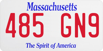 MA license plate 485GN9