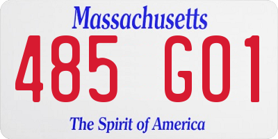 MA license plate 485GO1