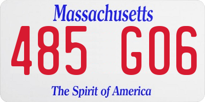 MA license plate 485GO6