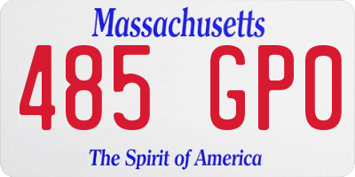 MA license plate 485GP0