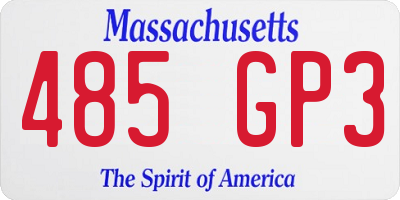 MA license plate 485GP3