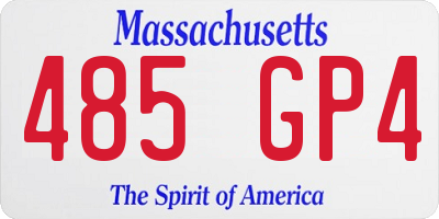 MA license plate 485GP4