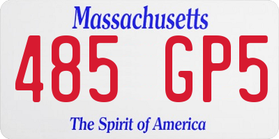 MA license plate 485GP5