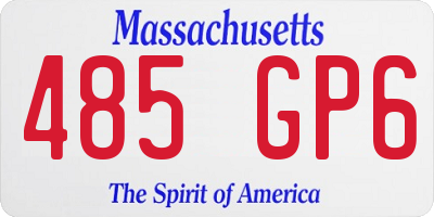 MA license plate 485GP6