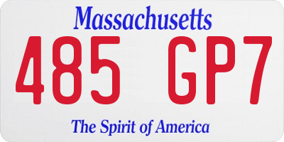 MA license plate 485GP7