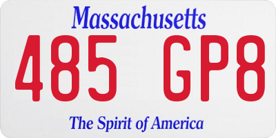 MA license plate 485GP8