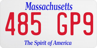 MA license plate 485GP9