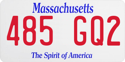 MA license plate 485GQ2