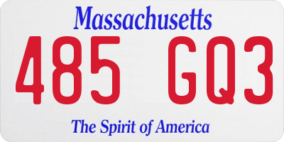 MA license plate 485GQ3