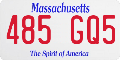 MA license plate 485GQ5