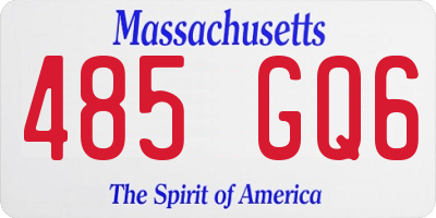 MA license plate 485GQ6