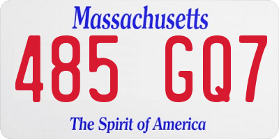MA license plate 485GQ7